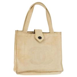 Chanel Borsa Tote in Nylon Beige CC Auth BA6913