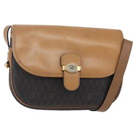 Borsa a spalla in tela a nido d'ape Christian Dior in pelle PVC nera Auth BA6820