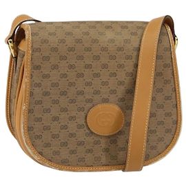 Gucci Borsa a Spalla Micro GG Supreme PVC Beige Oro 007 115 0107 Auth 152019
