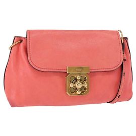 Chloé Borsa a Spalla Chloe Elsie in Pelle Rosa Oro Auth BA8492