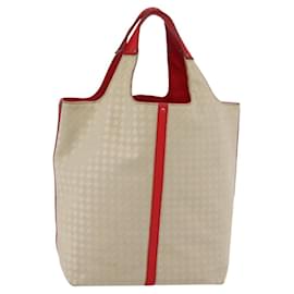 Autre Marque Borsa Tote in tela beige argento Intrecciato Bottega Veneta Auth bs29655