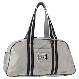 Borsa Boston in nylon argento CC Auth BA7758 della linea sportiva CHANEL