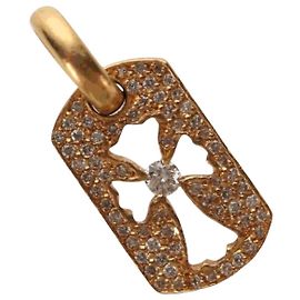 Charm croce ritagliata Tiny Cutout Chrome Hearts in oro 22K Auth 152458SM