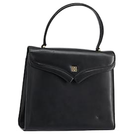GIVENCHY Hand Bag Leather Black Gold Auth 148891 - Givenchy