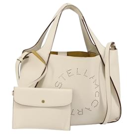 Autre Marque Borsa Tote Stella McCartney Poliestere 2in1 Bianco Oro Auth BA7342