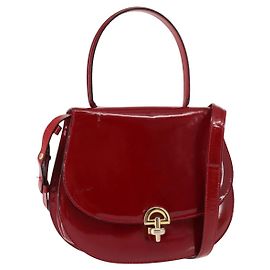 Céline Borsa a Mano CELINE Smalto 2 vie Rosso Oro Auth BA6729