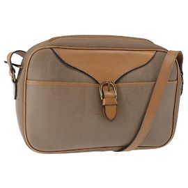 Borsa a Spalla in Tela Trotter Christian Dior Beige Oro Auth ep11416