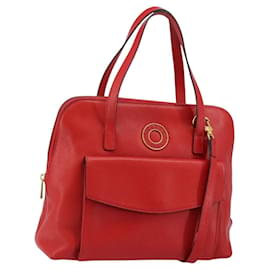 Borsa a mano CÉLINE Circle in pelle 2 in 1 rossa Auth 145769