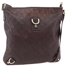 Guccissima Abbey GG Canvas Tasche aus Bordeaux-Leder mit Gold 131326 Auth ep11342