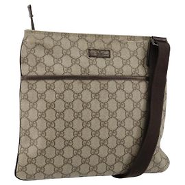 Borsa a spalla GG Supreme in PVC beige e argento di GUCCI 141626 Auth BA6168