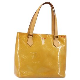 LOUIS VUITTON Borsa a Mano Monogram Vernis Houston Beige M91004 LV Auth BA6988