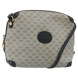 Borsa in tela Micro GG Gucci in pelle PVC blu navy e oro 007 115 0093 Auth ar13754