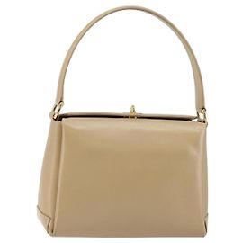 Gucci Borsa a Spalla in Pelle Beige Oro Auth ep11343
