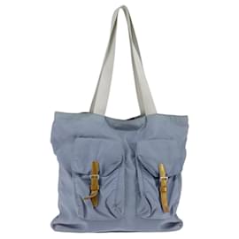 PRADA Tote Bag aus Nylon hellblau silber authentisch 147999