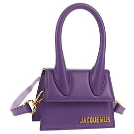 Bolso de mano mini de cuero 2 en 1 Jacquemus púrpura dorado Auth 128506M