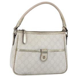 Gucci Borsa a spalla GG Supreme in PVC bianco e oro 190258 Auth 147063