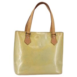 LOUIS VUITTON Bolsa de Mão Monogram Vernis Houston Cinza M91053 LV Auth th6399