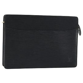 LOUIS VUITTON Epi Pochette Herren Clutch Tasche Schwarz M52522 LV Auth mr1729