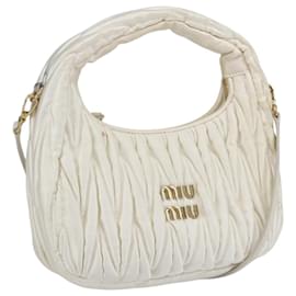 Borsa Miu Miu Matelassé Satin 2in1 Bianco Oro Auth 158666SAM
