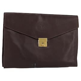 Céline Borsa a mano CELINE in pelle marrone dorato Auth 154509