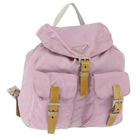 Zaino PRADA in nylon rosa argento autentico 152952