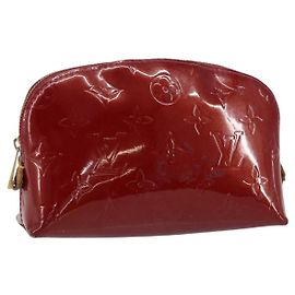 LOUIS VUITTON Pochette Cosmetica PM Pouch Rouge Grunadine M91746 Auth 149288