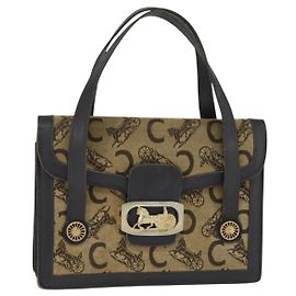 Céline CELINE C Sulky Handtasche aus Canvas und Leder in Braun Gold Auth 147776