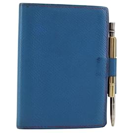 HERMES Agenda PM Couverture de Planificateur Journal en Cuir Bleu Auth bs31730 - Hermès