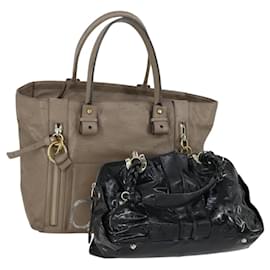 Chloé Borsa Tote in pelle Chloe 2 pezzi Nero Beige Auth bs31501