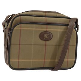 Autre Marque Borsa a Spalla Burberrys Nova Check in Tela Beige Oro Auth 150198