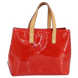 LOUIS VUITTON Monogram Vernis Reade PM Borsa a Mano Rossa M91088 LV Auth BA7437
