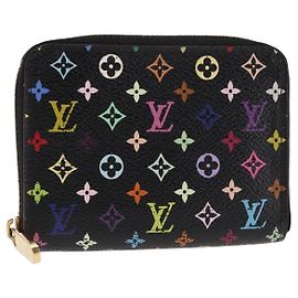 LOUIS VUITTON Monedero Zippy Monograma Multicolor Negro M93740 LV Auth fm4871