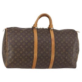 LOUIS VUITTON Monogram Keepall 55 Boston Bag M41424 LV Auth 147845