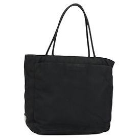 PRADA Borsa a mano in nylon nero argento Auth ka076