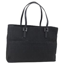 Borsa a mano in tela Zucchino FENDI nera e argento autentica am9157