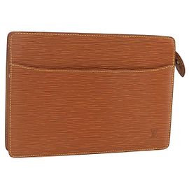 LOUIS VUITTON Pochette Uomo Epi Borsa Marrone Zipangu Oro M52528 LV Auth 157254
