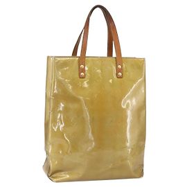 LOUIS VUITTON Monogram Vernis Reade MM Borsa a Mano Grigia M91142 LV Auth ka687