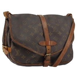 LOUIS VUITTON Borsa a Spalla Monogram Saumur 30 M42256 LV Auth bs30833
