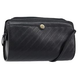 Borsa a Spalla Christian Dior in Pelle Nera e Oro Auth SW1767