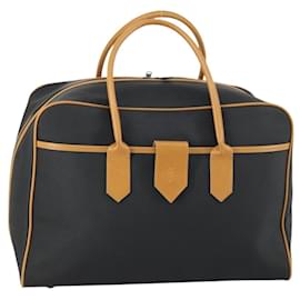 Borsa Boston in PVC pelle nera e marrone Auth bs31405 di SAINT LAURENT