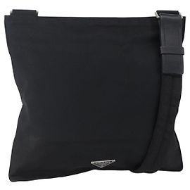 Borsa a Spalla PRADA Nylon Nero Argento Autentica 148790