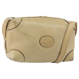 Borsa a Spalla in Pelle Beige Oro GUCCI 67 01 5294 Auth BA7259