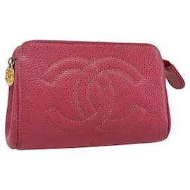 CHANEL Tasche aus Kaviarleder Rosa Gold CC Auth bs31455