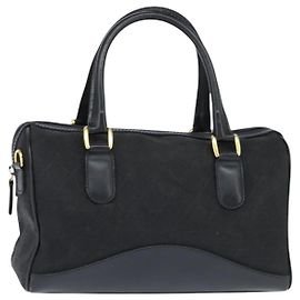 Borsa Boston GG Canvas Gucci Nera Oro Auth 148818