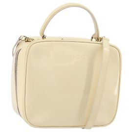 GUCCI Bamboo Handtasche Emaille 2-Wege Outlet Weiß Gold 000 270 0323 Auth 147500