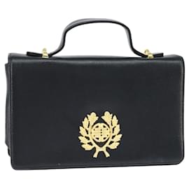 Borsa a mano GIVENCHY in pelle nera e oro Auth bs30415