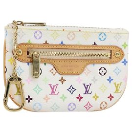 LOUIS VUITTON Pochette MM Monogram Multicolore Bianco M60028 LV Auth gh1170V