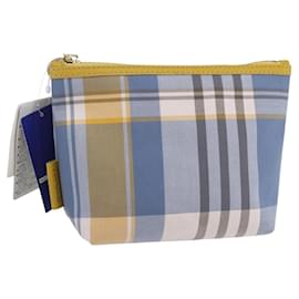 Pochette in tela Nova Check Burberry Azzurro Chiaro Auth am9536V