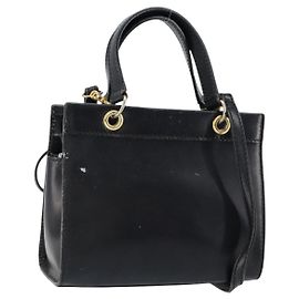 Céline CELINE Handtasche aus Leder 2 in 1 Schwarz Gold Auth gh1095