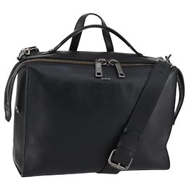 FENDI Hand Bag Leather 2way Black Auth bs29449